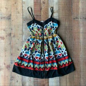 Just Ginger funky mod print mini dress - S